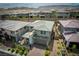 Aerial view of a new home in a modern housing development with a neutral color palette at 12495 Point Sierra St, Las Vegas, NV 89138