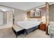 Comfortable bedroom with access to the bathroom at 125 E Harmon Ave # 2215, Las Vegas, NV 89109