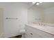 Bathroom featuring a single sink vanity with marble countertops at 205 Derwent Pl, Las Vegas, NV 89144