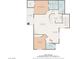 Layout of the second floor plan with dimensions for bedrooms, living room, kitchen, and primary bedroom at 2050 W Warm Springs Rd # 1822, Henderson, NV 89014