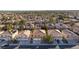 Aerial shot of a residential neighborhood showcasing well-maintained homes and landscaping at 8617 Copper Ridge Ave, Las Vegas, NV 89129