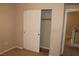 Bedroom closet with standard shelving and a sliding door at 932 Tafalla Ct, Las Vegas, NV 89138