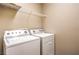 Laundry room with a white washer and dryer and wire shelving at 9343 Clear Day Ln, Las Vegas, NV 89178