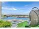 Infinity pool with lounge chair, fire pit and city views for relaxing and enjoying the outdoors at 10 Olympia Outlook Dr, Las Vegas, NV 89141