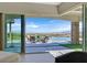Comfortable outdoor seating area with a gorgeous view of the city skyline and mountains at 10 Olympia Outlook Dr, Las Vegas, NV 89141
