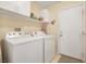 Functional laundry room with modern washer and dryer units at 1066 Vanlier Ln, Henderson, NV 89015