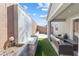 Inviting patio with water feature, perfect for relaxation and outdoor entertaining at 10830 Space Odyssey Ave, Las Vegas, NV 89129