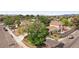 An aerial view of the home, showcasing the front yard and surrounding neighborhood at 1200 I Ave, Boulder City, NV 89005