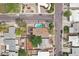 An aerial view of a well-kept home with a refreshing swimming pool at 1200 I Ave, Boulder City, NV 89005