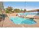 Inviting pool area with a mural, perfect for relaxation and outdoor entertaining at 1200 I Ave, Boulder City, NV 89005
