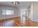 Large bedroom showcasing wood floors, vaulted ceiling, neutral colors and natural light at 1933 Coralino Dr, Henderson, NV 89074