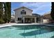Outdoor living space featuring pool and covered patio with seating at 2305 Flower Spring St, Las Vegas, NV 89134