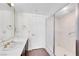 Modern bathroom featuring a glass enclosed shower and sleek fixtures at 3382 Montessouri, Las Vegas, NV 89117