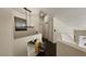 Upstairs hallway with fresh paint, new carpet, and multiple bedrooms at 3871 Sir Bret Ct, Las Vegas, NV 89104