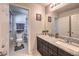 Clean bathroom featuring modern fixtures and a combined tub and shower at 415 Carsin Wayne Ct, North Las Vegas, NV 89031