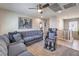 Upstairs bonus room with comfortable seating and bright overhead lighting at 415 Carsin Wayne Ct, North Las Vegas, NV 89031