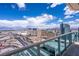 Fantastic city views from a balcony highlighting luxury hotels and a bustling highway on a sunny day at 4471 Dean Martin Dr # 4308, Las Vegas, NV 89103