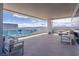 Spacious outdoor patio with comfortable seating and panoramic city and mountain views at 4471 Dean Martin Dr # 4308, Las Vegas, NV 89103