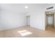 This bright bedroom has new floors and a spacious closet with ample storage space at 5069 Hallet Dr, Las Vegas, NV 89122