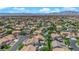 Expansive view of a neighborhood with well-maintained homes, lush greenery, and a backdrop of distant mountains at 8000 Clock Tower Ct Ct, Las Vegas, NV 89117