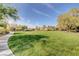 Large open green space in a community park, surrounded by walking paths, trees and single-Gathering homes at 8811 Pauley Hills St, Las Vegas, NV 89131