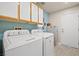 Laundry room features modern appliances, built-in cabinets, and a utility sink for added convenience at 10921 Grand Haven Ave, Las Vegas, NV 89134