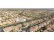 High-angle aerial view showcases the property at 235 Desert Arroyo Ct. nestled within a residential neighborhood at 235 Desert Arroyo Ct, Henderson, NV 89012