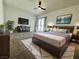 This staged bedroom features a contemporary bed set, lighting, and stylish decor at 4324 El Conlon Ave, Las Vegas, NV 89102