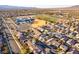 Aerial view of a neighborhood, highlighting the home's location near schools and green spaces at 5031 Naff Ridge Dr, Las Vegas, NV 89131