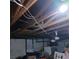 Unfinished basement ceiling with exposed joists and wiring at 5324 Del Monte Ave, Las Vegas, NV 89146