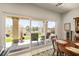 Dining room featuring sliding glass doors that lead to a charming outdoor patio at 5635 E La Campana Dr, Pahrump, NV 89061