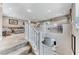 Bright loft features a staircase with white railings, plush carpeting, and neutral paint at 689 Silver Pearl St, Henderson, NV 89002