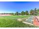 Practice your swing at this large driving range with multiple hitting bays overlooking the fairway at 8513 Glenmount Dr, Las Vegas, NV 89134