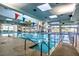 The indoor pool area with clear sky windows and a ramp offers an accessible, enjoyable recreation at 8513 Glenmount Dr, Las Vegas, NV 89134