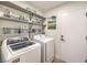Convenient laundry room equipped with modern appliances and open shelving for easy storage at 8513 Glenmount Dr, Las Vegas, NV 89134