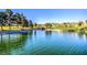 A lovely pond view from a distance, surrounded by lush greenery and mature trees at 8513 Glenmount Dr, Las Vegas, NV 89134