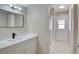Updated bathroom with modern vanity, tiled shower, and recessed lighting at 125 Sam Jonas Dr, Las Vegas, NV 89145