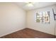 Bedroom with a single window and laminate floors at 1837 Alicant Way, Henderson, NV 89014