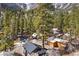 Aerial shot of the home surrounded by lush greenery and snow-capped mountains at 4578 Yellow Pine Ave, Mount Charleston, NV 89124