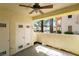 This covered patio features a ceiling fan and is perfect for relaxing or entertaining guests at 4869 S Torrey Pines Dr # 101, Las Vegas, NV 89103