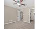 Empty bedroom with neutral carpet and ceiling fan at 5001 Morris St, Las Vegas, NV 89122