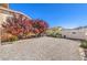 Gravel-covered backyard with mature trees, providing a serene and private outdoor space at 5231 E Chasemoor St, Pahrump, NV 89061