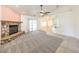 Spacious living area featuring a fireplace and an open floor plan at 5231 E Chasemoor St, Pahrump, NV 89061