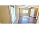 Bedroom featuring an eye-catching light fixture and beautiful floors at 6348 Blue Twilight Ct, Las Vegas, NV 89108