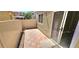 Private fenced-in patio with tiled surface and sliding glass door at 6348 Blue Twilight Ct, Las Vegas, NV 89108