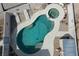 An aerial view of the backyard pool and spa, showcasing a serene outdoor retreat at 1252 N Sloan Ln, Las Vegas, NV 89110