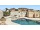 Backyard pool and spa with mountain views at 1252 N Sloan Ln, Las Vegas, NV 89110