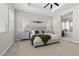 Serene main bedroom featuring tray ceiling, plush bedding, and elegant décor at 18 Via Tiberina, Henderson, NV 89011