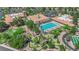 Overhead image showing a community pool, putting green, and manicured landscape, ideal for leisure and relaxation at 3000 Morning Ridge Dr, Las Vegas, NV 89134
