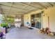View of the covered patio with room for table and chairs for comfortable outdoor living at 3100 Garehime St, Las Vegas, NV 89108